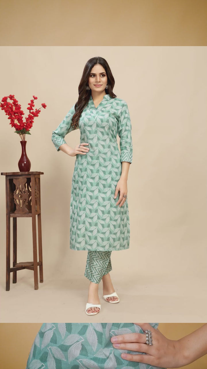 Elegant Cotton Outfit | Beautiful Kurti Set with Designer Prints