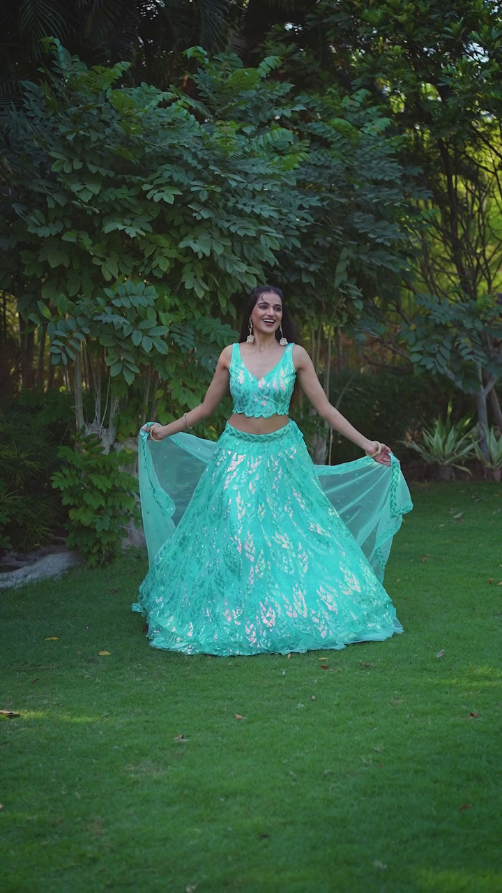 Soft Net Lehenga Choli | Designer Thread & Sequins Embroidery for a Stylish Look