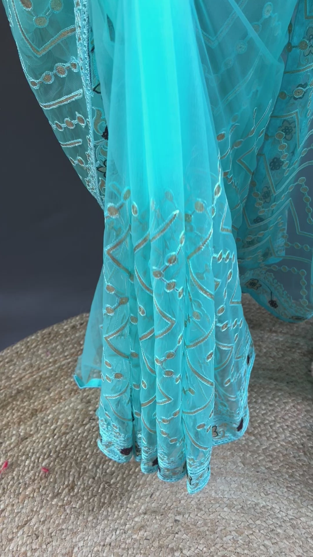 Butterfly-Net Saree with Foil & Stone Work | Perfect for Weddings & Events