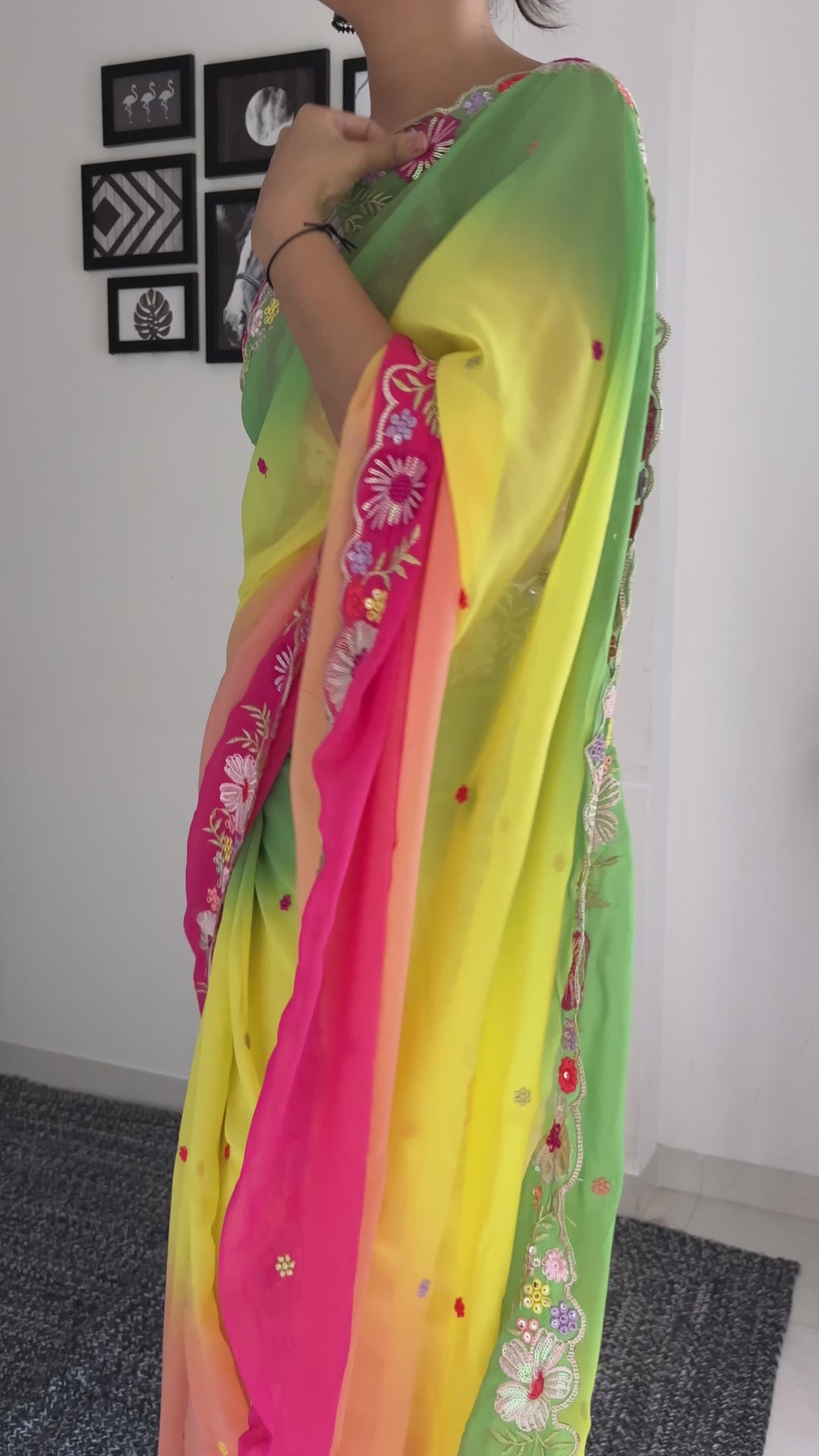 Stunning Faux Georgette Saree with | An Exclusive Designer Masterpiece