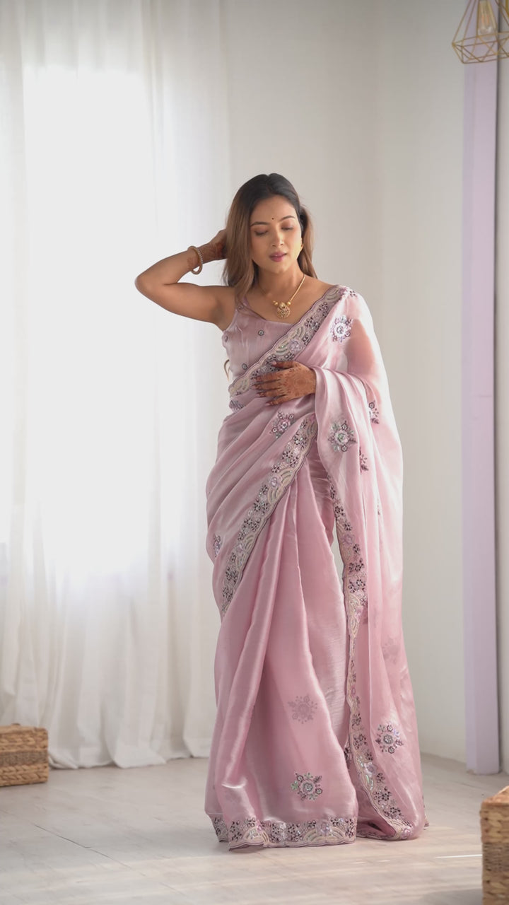 Burburry Saree with Sequins & Embroidery | Special Occasion Elegance