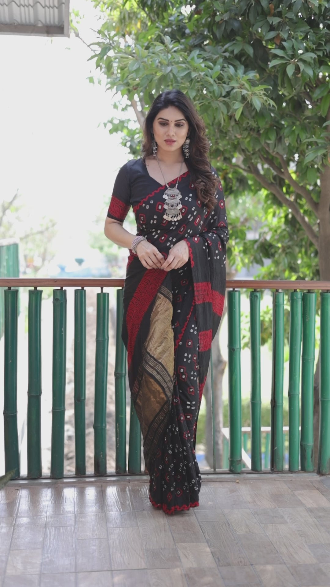 Luxury Bandhej Silk Saree | Stunning Sibory Motifs for Every Occasion