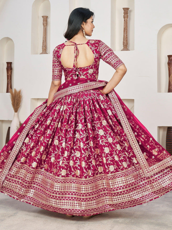 Rani Pink Zari Work Lehenga | Tailored Fit for Weddings & Sangeet