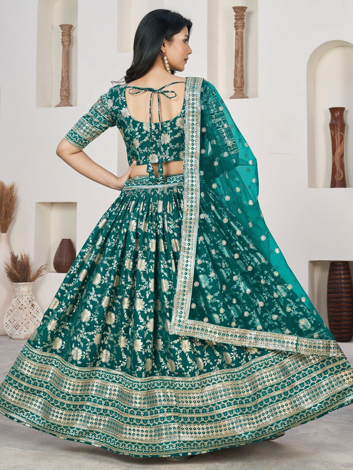 Teal Green Zari Work Lehenga Choli | Perfect for Special Occasions