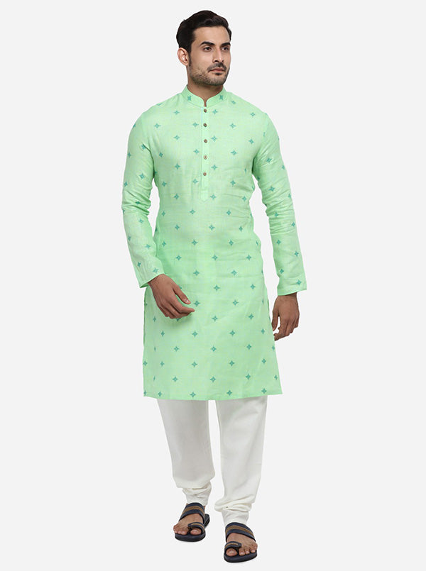 Comfortable mint green kurta set, ideal for enhancing your ethnic collection in the USA.