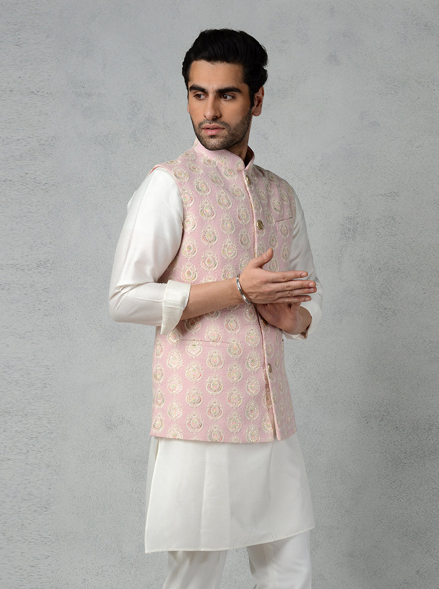 Pink Bandhgala Jacket | Stylish Choice for Any Traditional Occasion