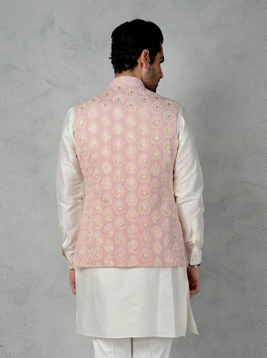 Pink Bandhgala Jacket | Stylish Choice for Any Traditional Occasion