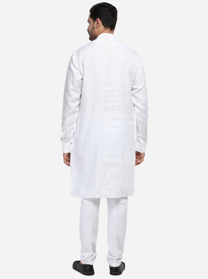 Elegant white kurta pajama, ideal for enhancing your formal wardrobe.