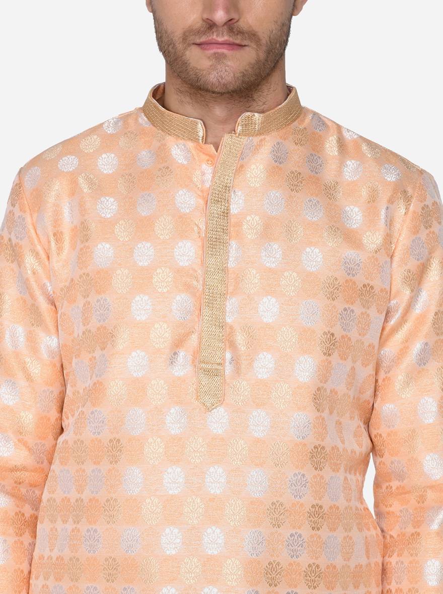 Comfortable self-design kurta pajama designed for modern men.