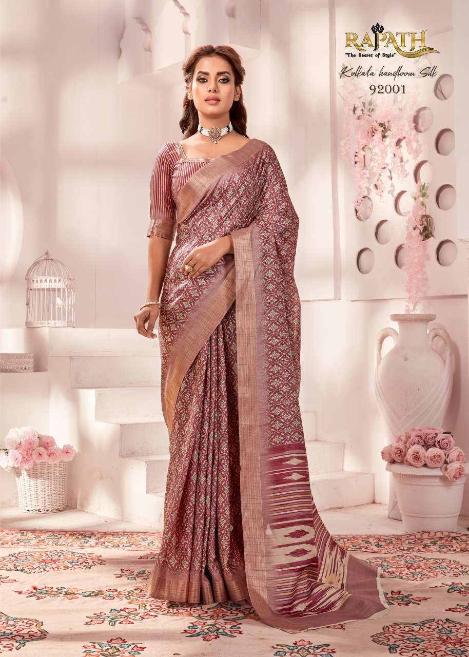 Exclusive Kolkata Handloom Silk Saree | Vibrant Colors in Traditional Indian Sari