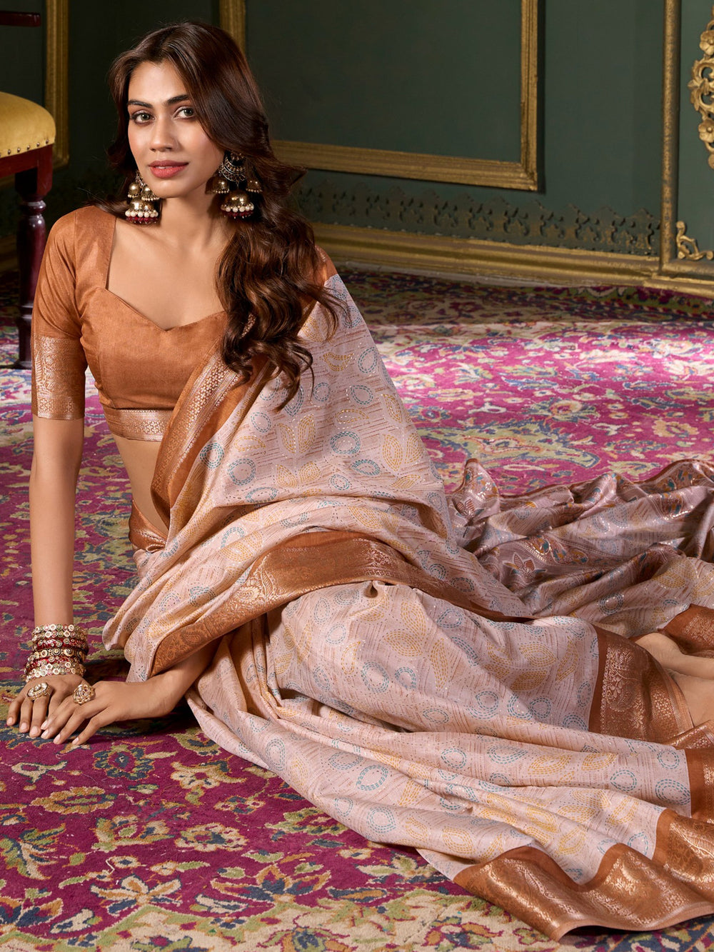 Vibrant color luxurious fabric exclusive attire crafted for elegance and style.