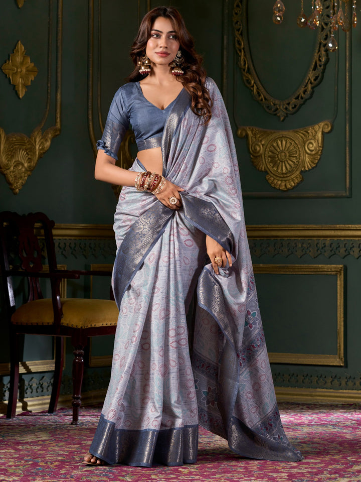 Blue silk saree crafted for elegance and style.