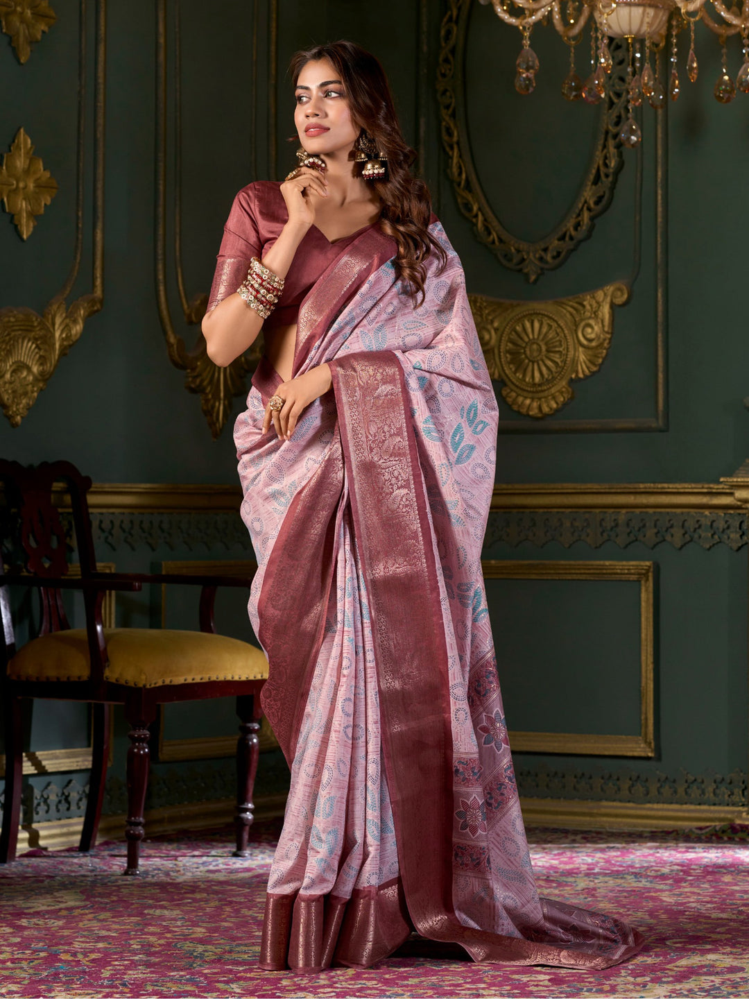 Red silk saree crafted for elegance and style.