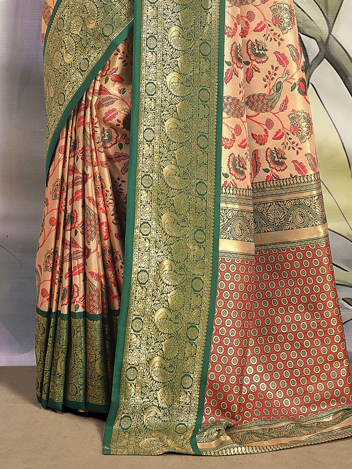 Outstanding Green Printed Silk Festival W | Perfect Traditional Outfit