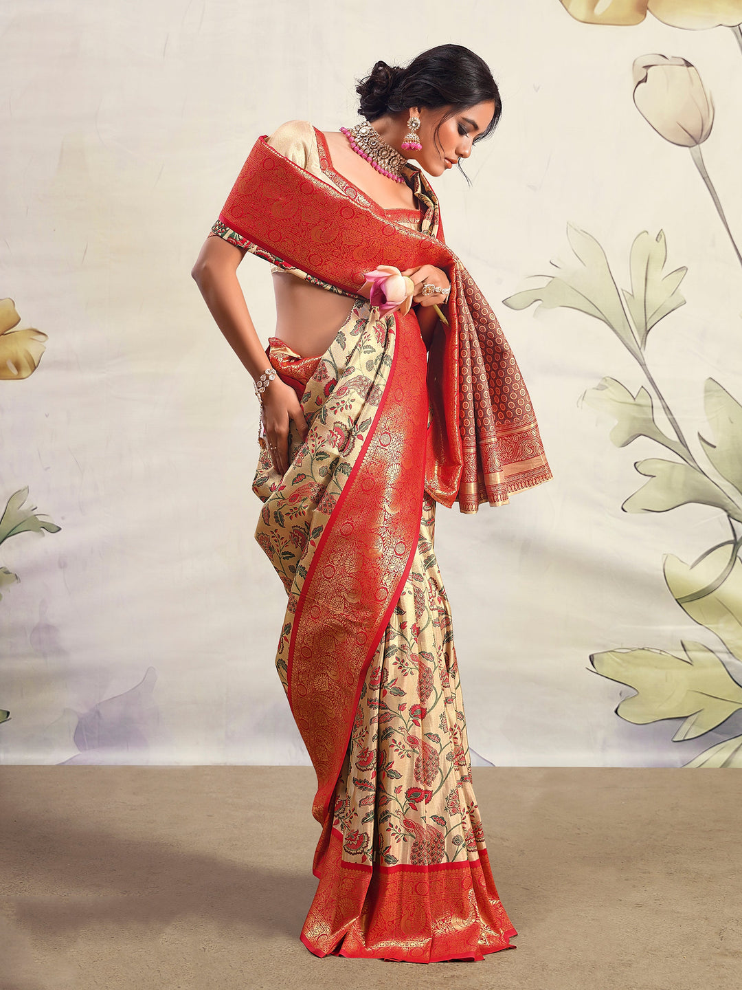 Vibrant color luxurious fabric exclusive attire crafted for elegance and style.