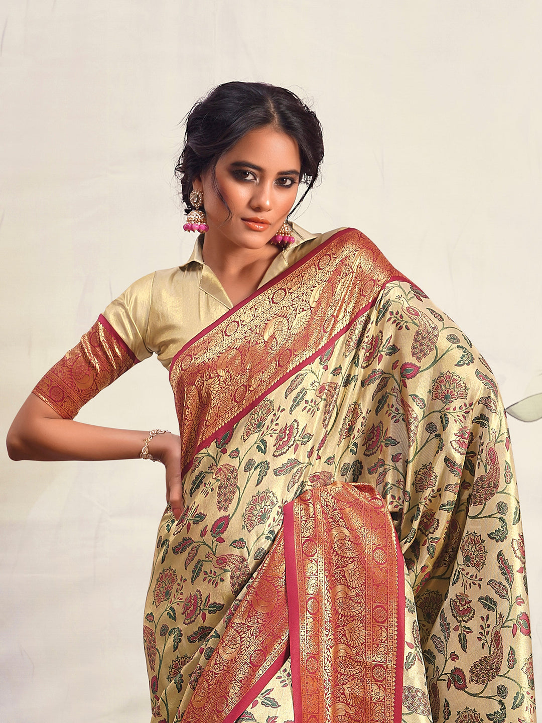 Wonderful Maroon Zari Weaving Silk Event | Perfect Traditional Outfit