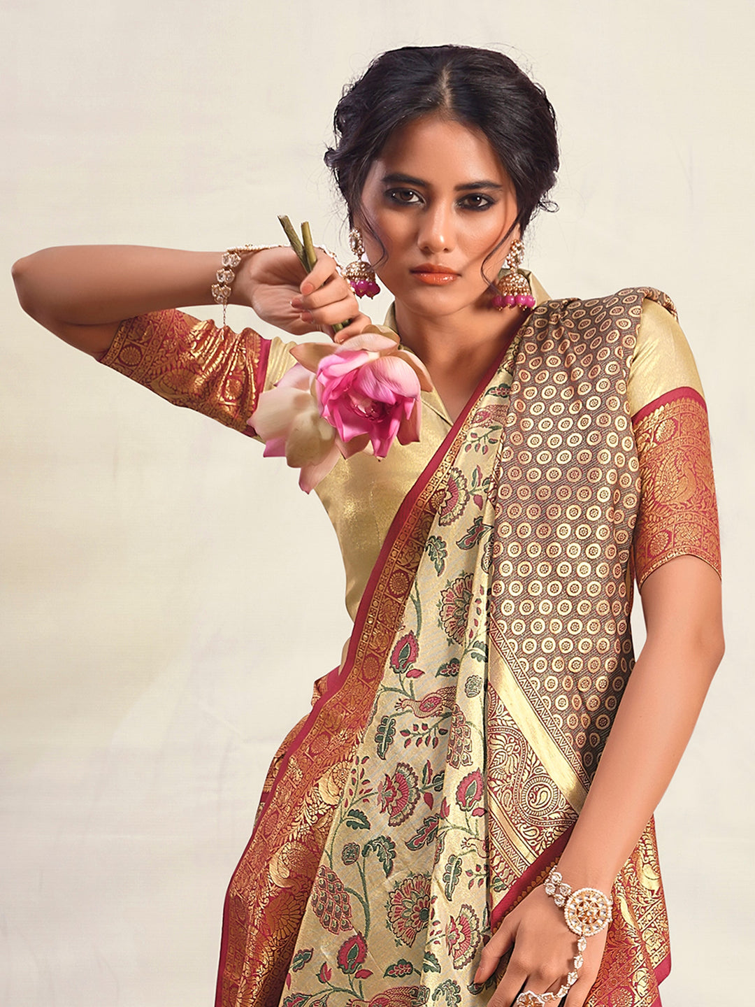 Wonderful Maroon Zari Weaving Silk Event | Perfect Traditional Outfit