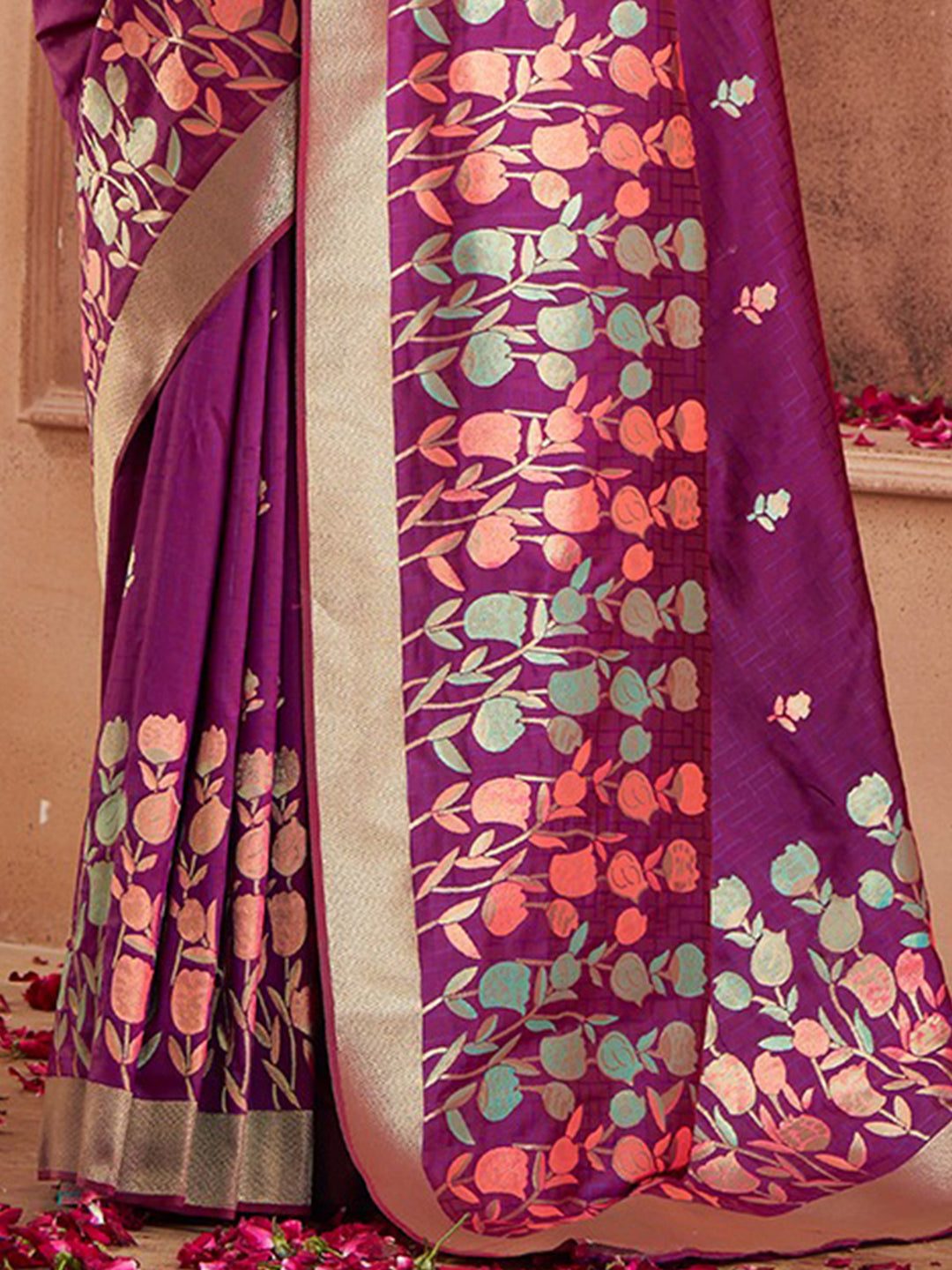 Vibrant color luxurious fabric exclusive attire crafted for elegance and style.