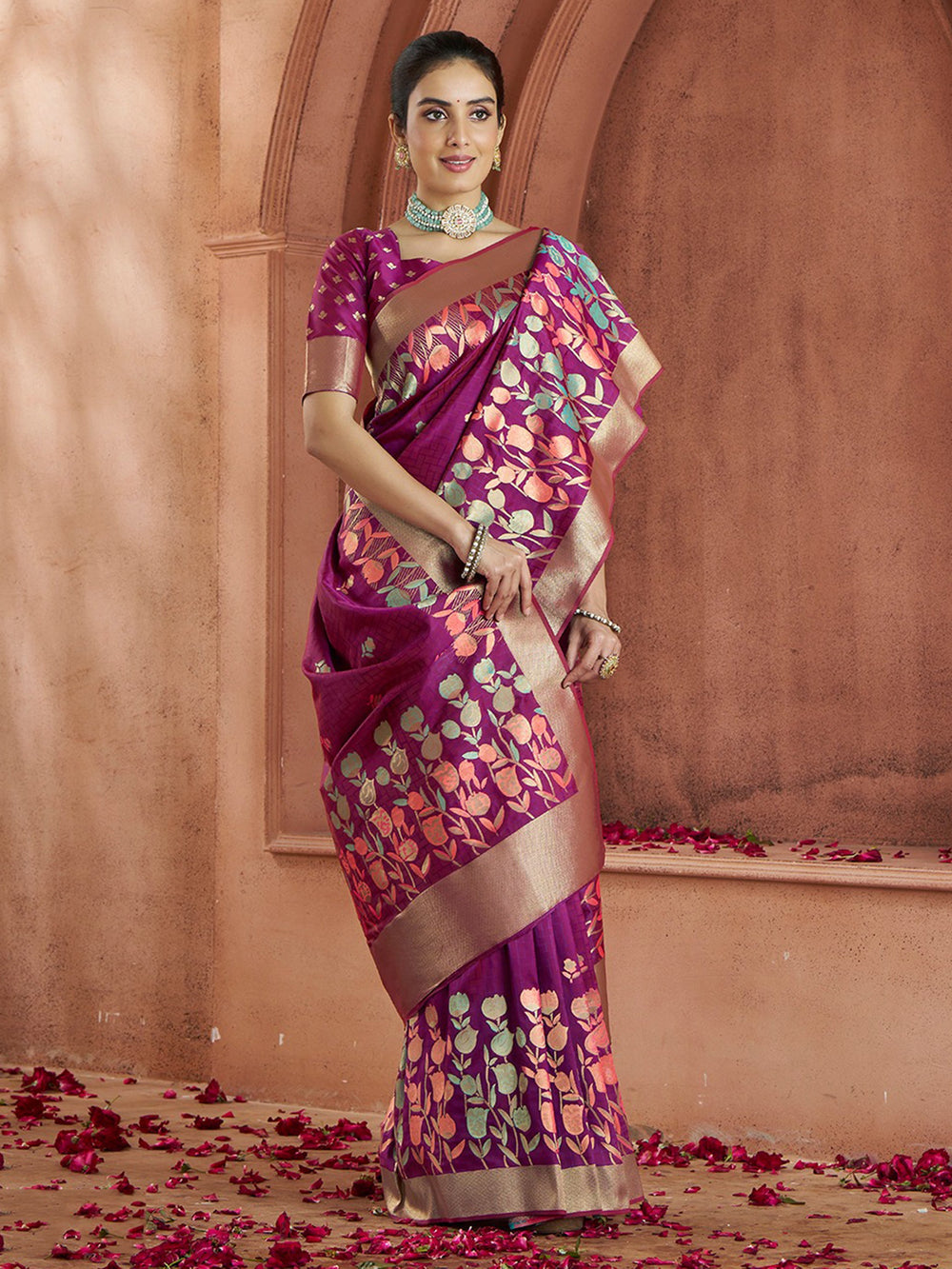 Vibrant color luxurious fabric exclusive attire crafted for elegance and style.