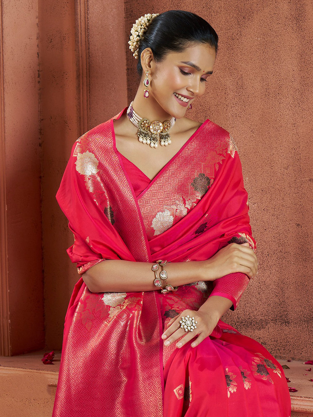 Vibrant color luxurious fabric exclusive attire crafted for elegance and style.