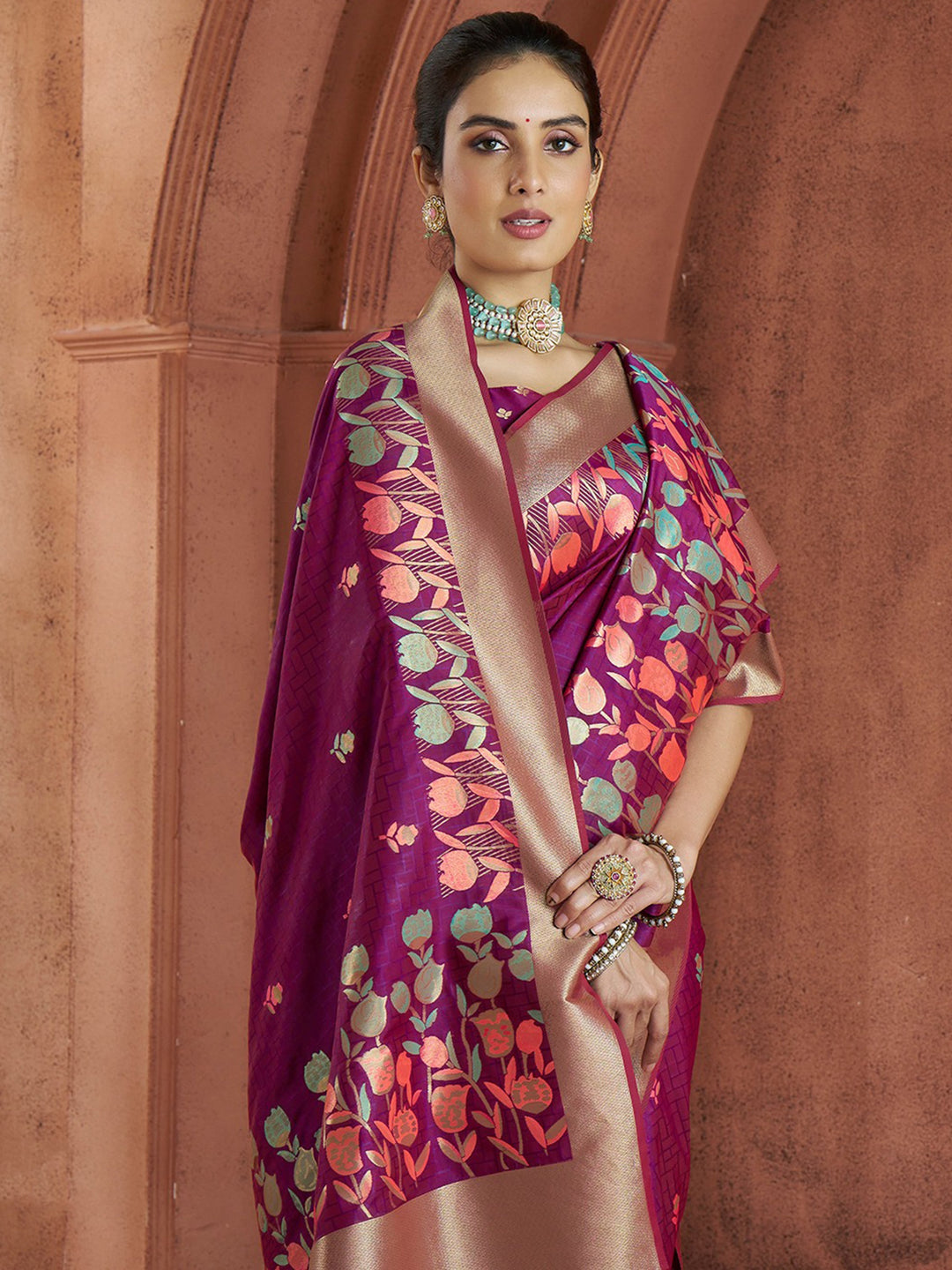 Vibrant color luxurious fabric exclusive attire crafted for elegance and style.