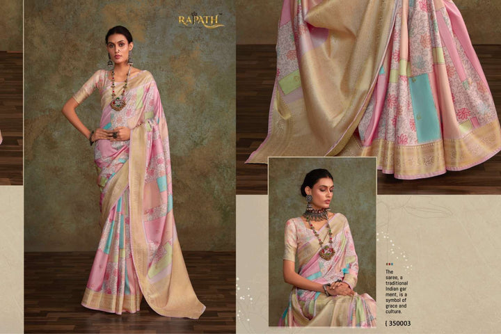 Soft Silk Saree with Floral Digital Print | Traditional Indian Sari for Weddings