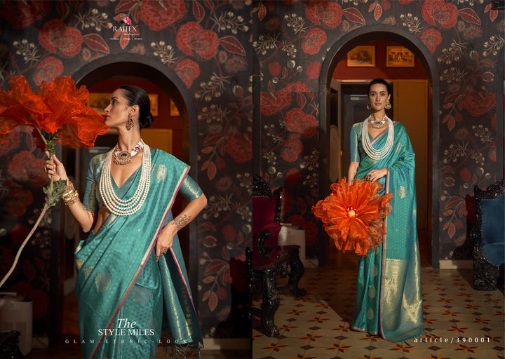 Indian Rama Silk Kaakshi Saree, premium sari with brocade blouse, perfect wedding wear for USA