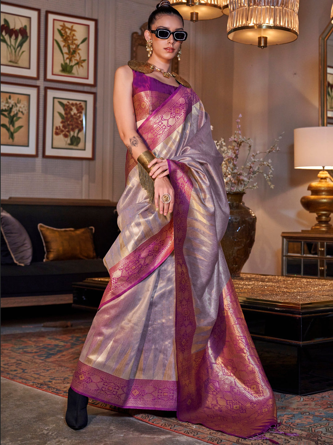 Red silk saree crafted for elegance and style.