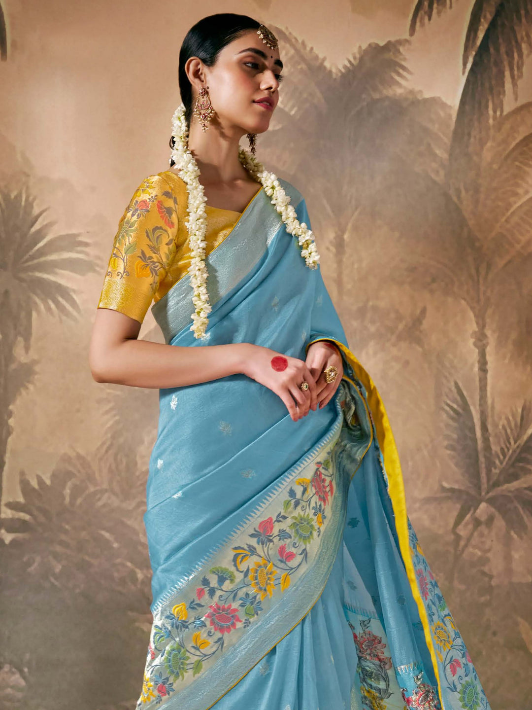 Vibrant color luxurious fabric exclusive attire crafted for elegance and style.