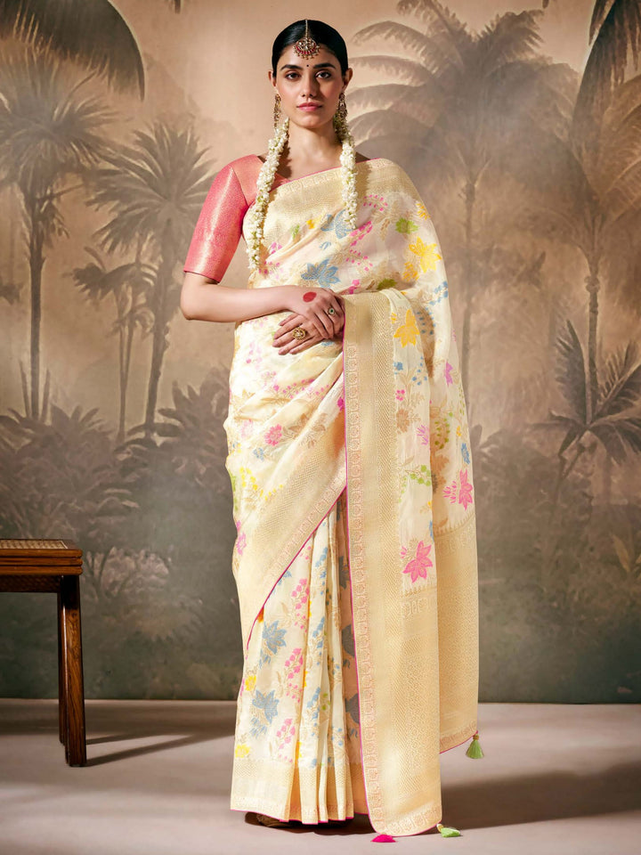 Pink silk saree crafted for elegance and style.