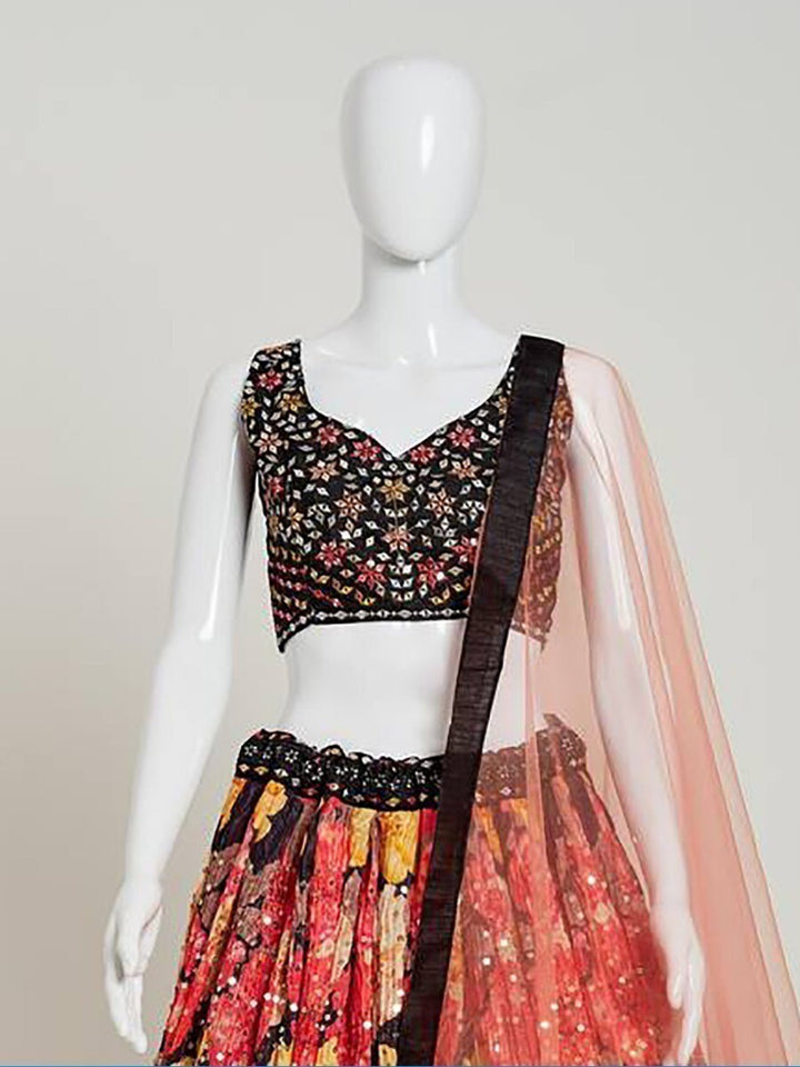 Multi-Color Floral Silk Lehenga Choli | Perfect for Parties & Festive Occasions