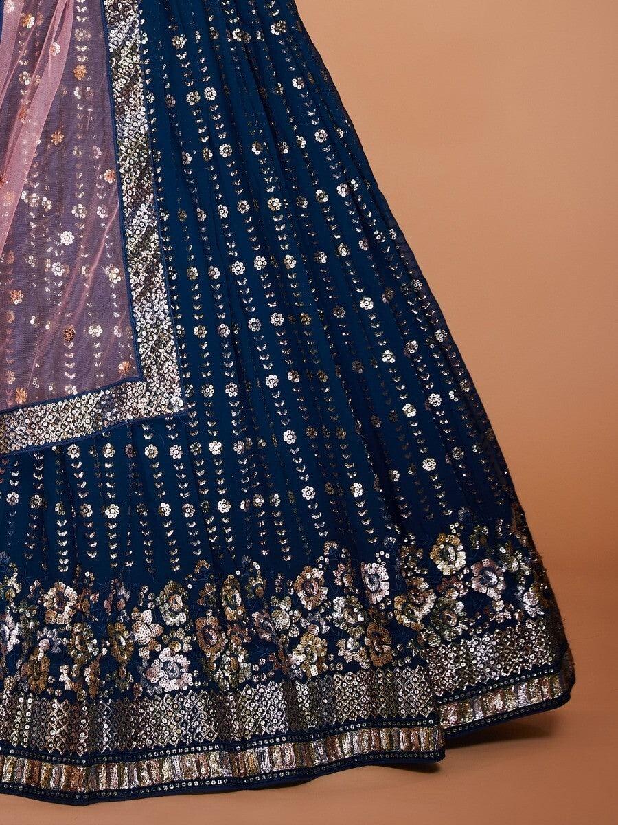 Stylish Navy Blue Lehenga Choli | Bridal and Engagement Wear