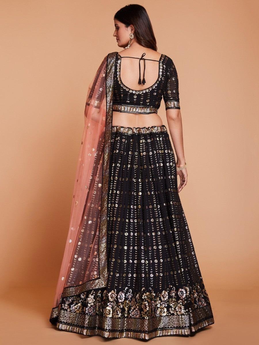 Brown Sequin Lehenga | Designer Engagement & Wedding Party Wear