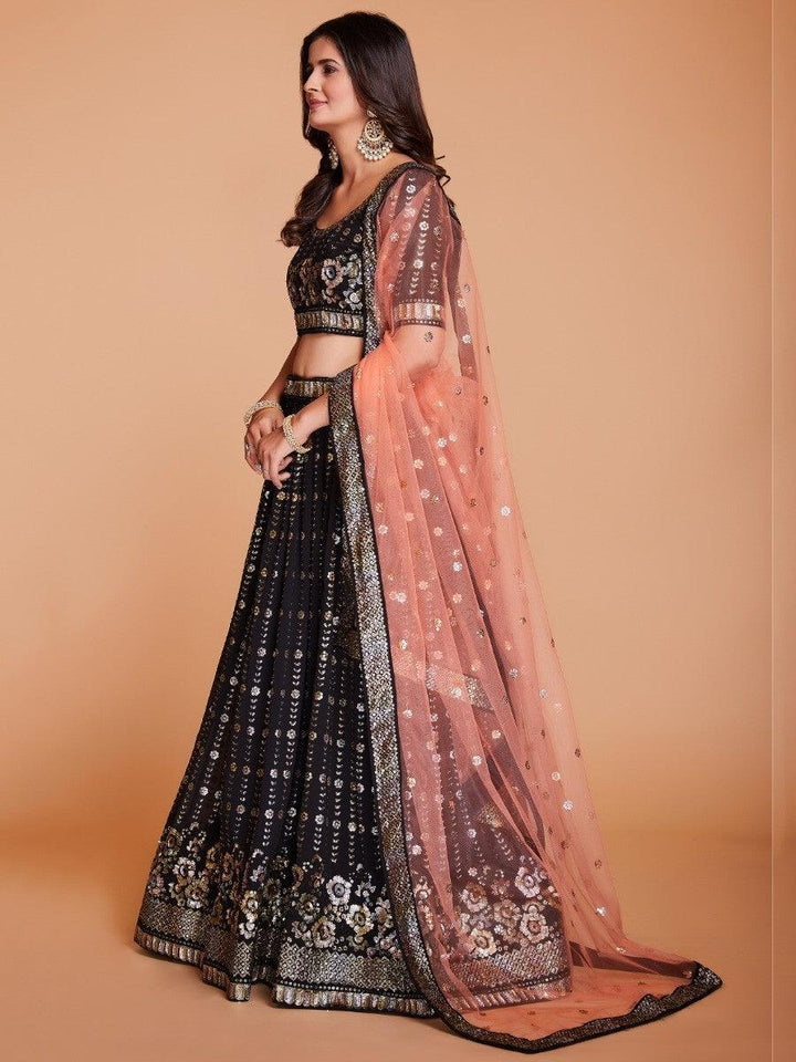 Brown Sequin Lehenga | Designer Engagement & Wedding Party Wear