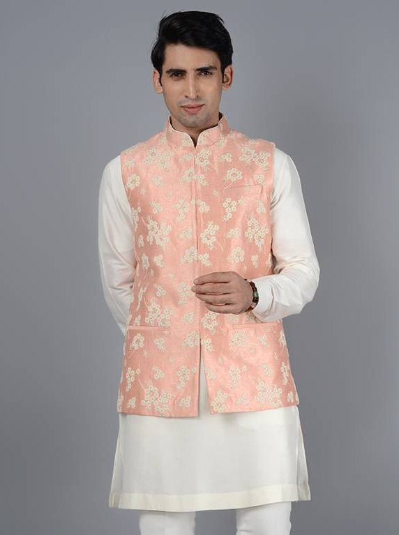 Rose Pink Bandhgala Jacket | Classy Men's Formal Jacket for Events