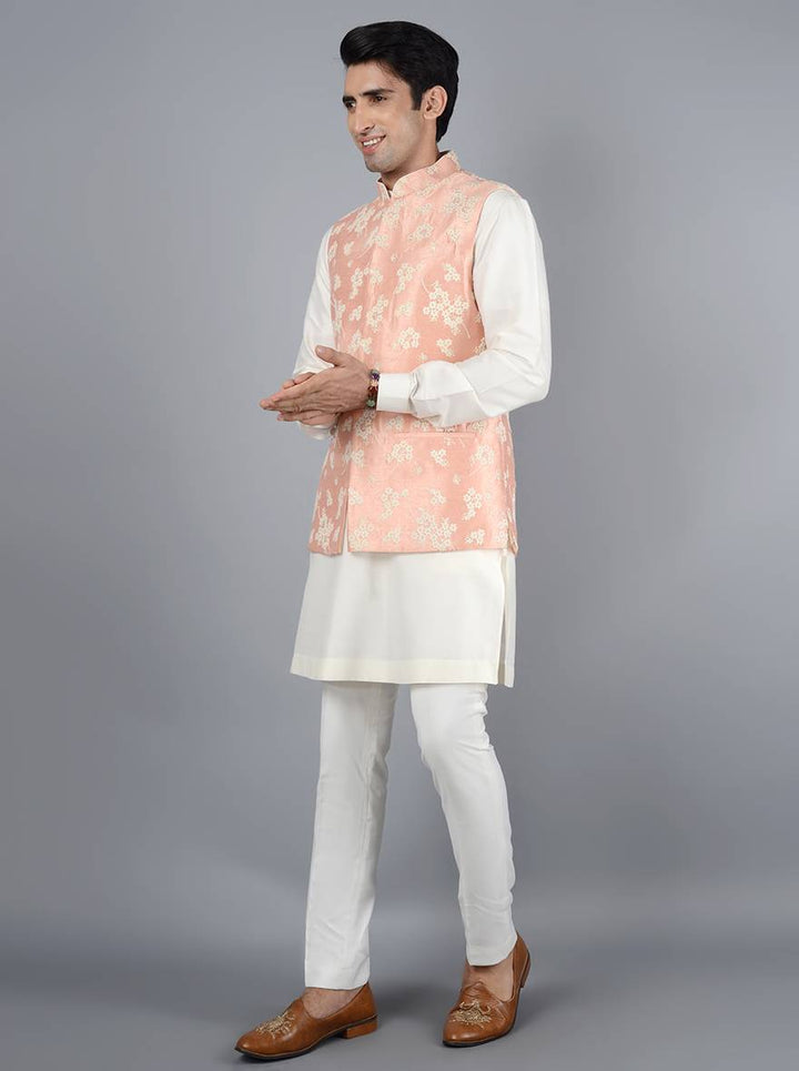 Rose Pink Bandhgala Jacket | Classy Men's Formal Jacket for Events