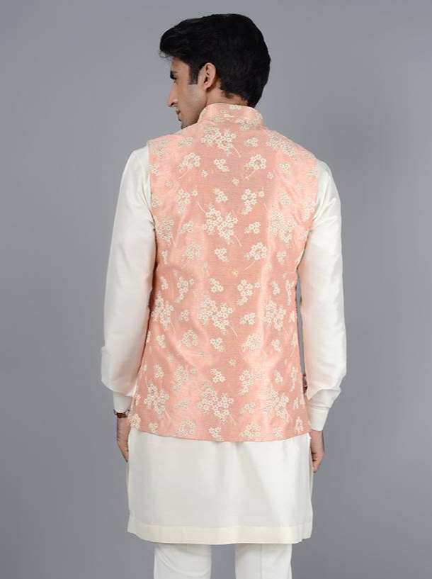 Rose Pink Bandhgala Jacket | Classy Men's Formal Jacket for Events