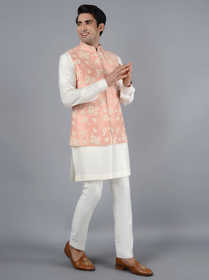 Rose Pink Bandhgala Jacket | Classy Men's Formal Jacket for Events