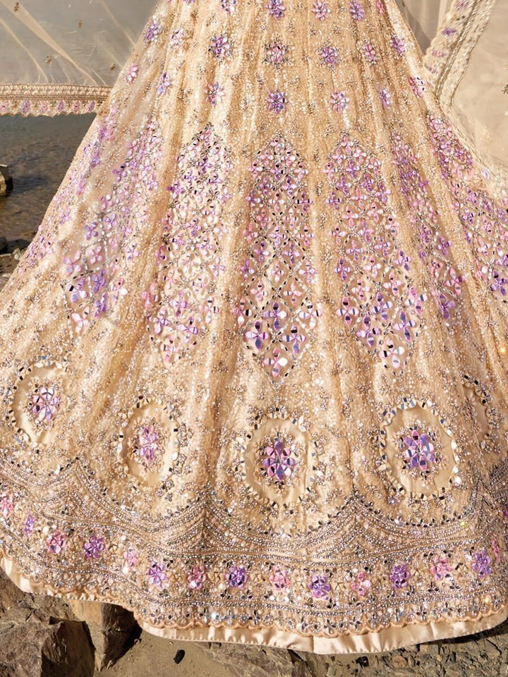 Beige Wedding Lehenga Choli | Customizable Semi-Stitched Wedding Set