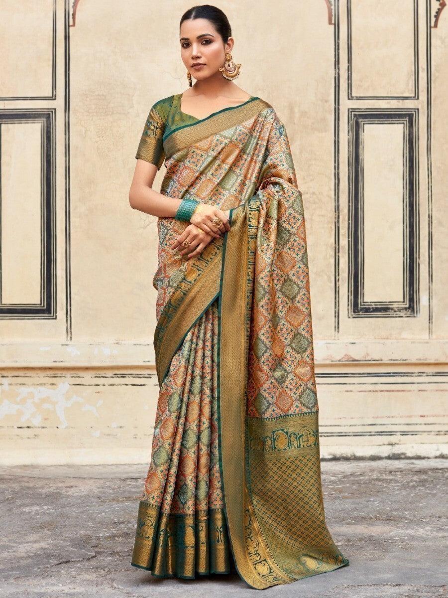 Vibrant color silk saree crafted for elegance and style.