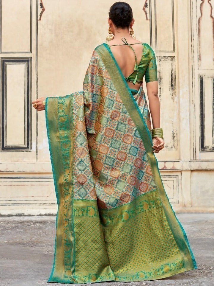 Vibrant color luxurious fabric exclusive attire crafted for elegance and style.