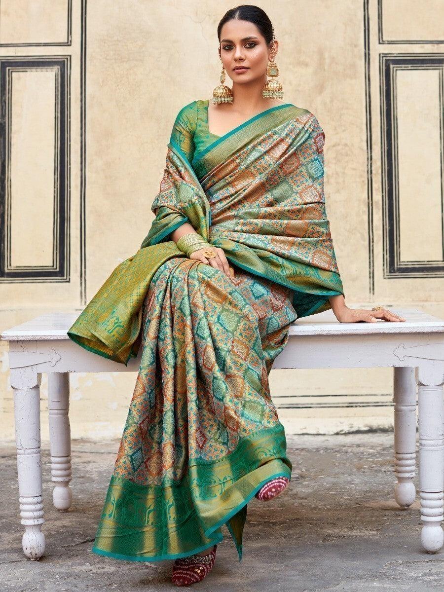 Vibrant color luxurious fabric exclusive attire crafted for elegance and style.