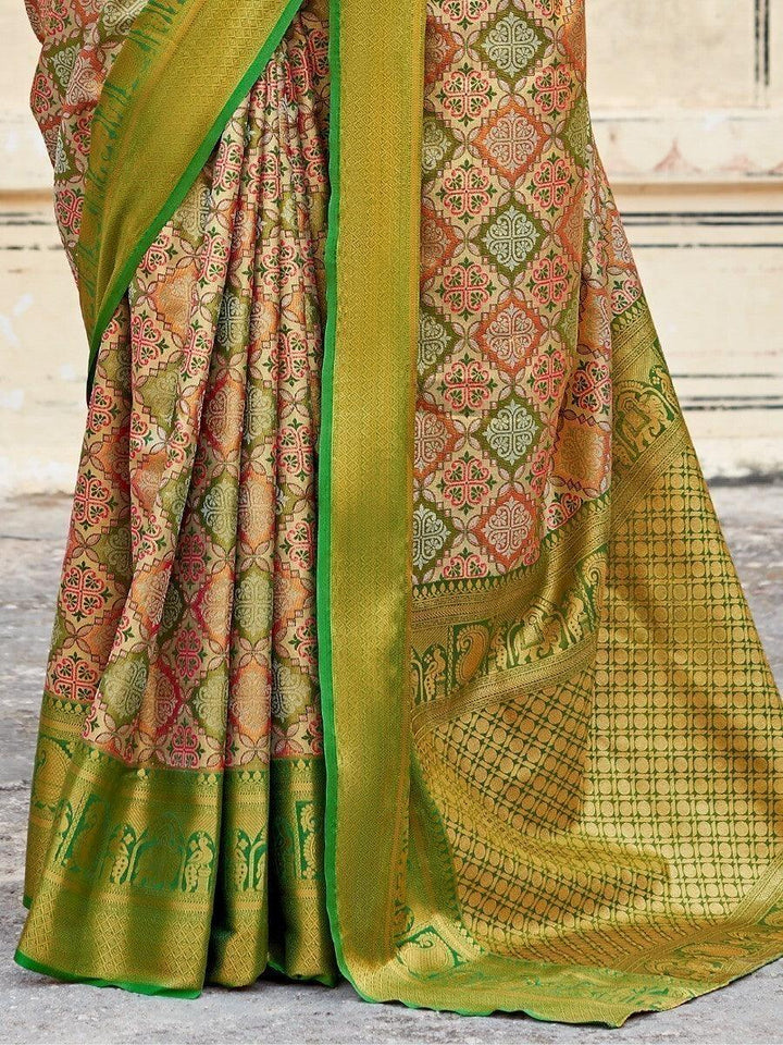 Vibrant color luxurious fabric exclusive attire crafted for elegance and style.