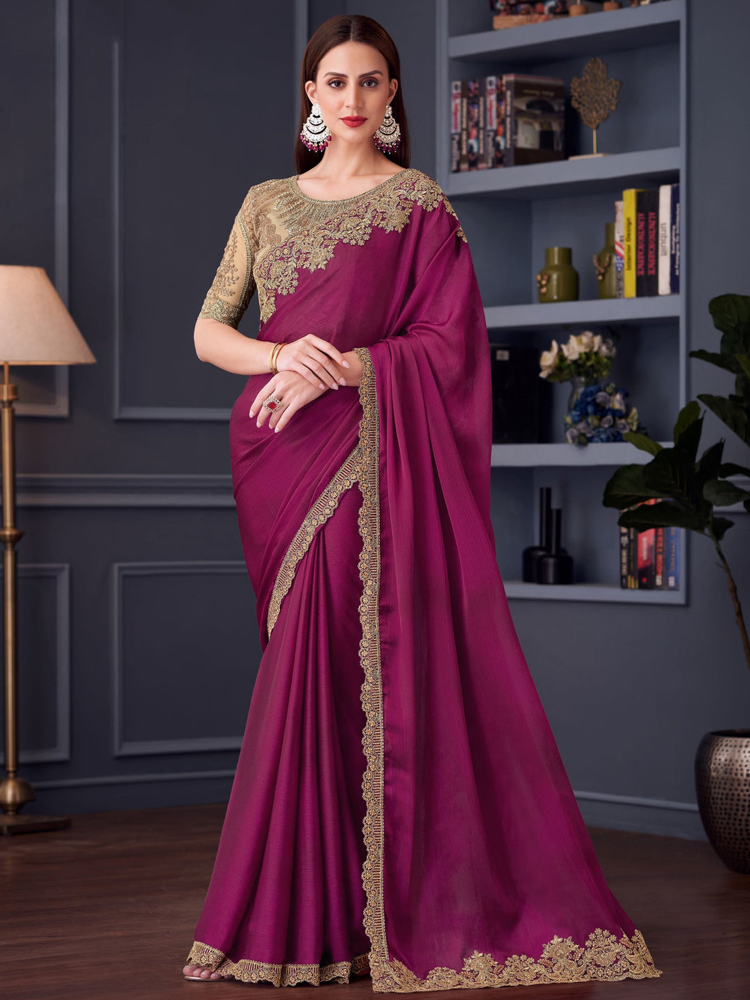 Gold silk saree crafted for elegance and style.