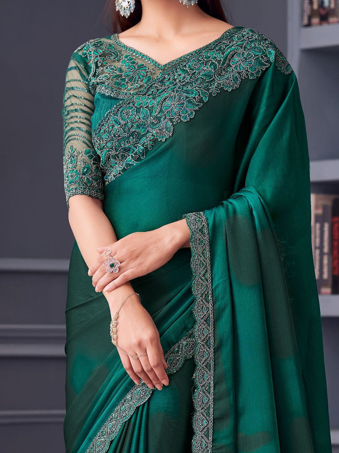 Vibrant color luxurious fabric exclusive attire crafted for elegance and style.