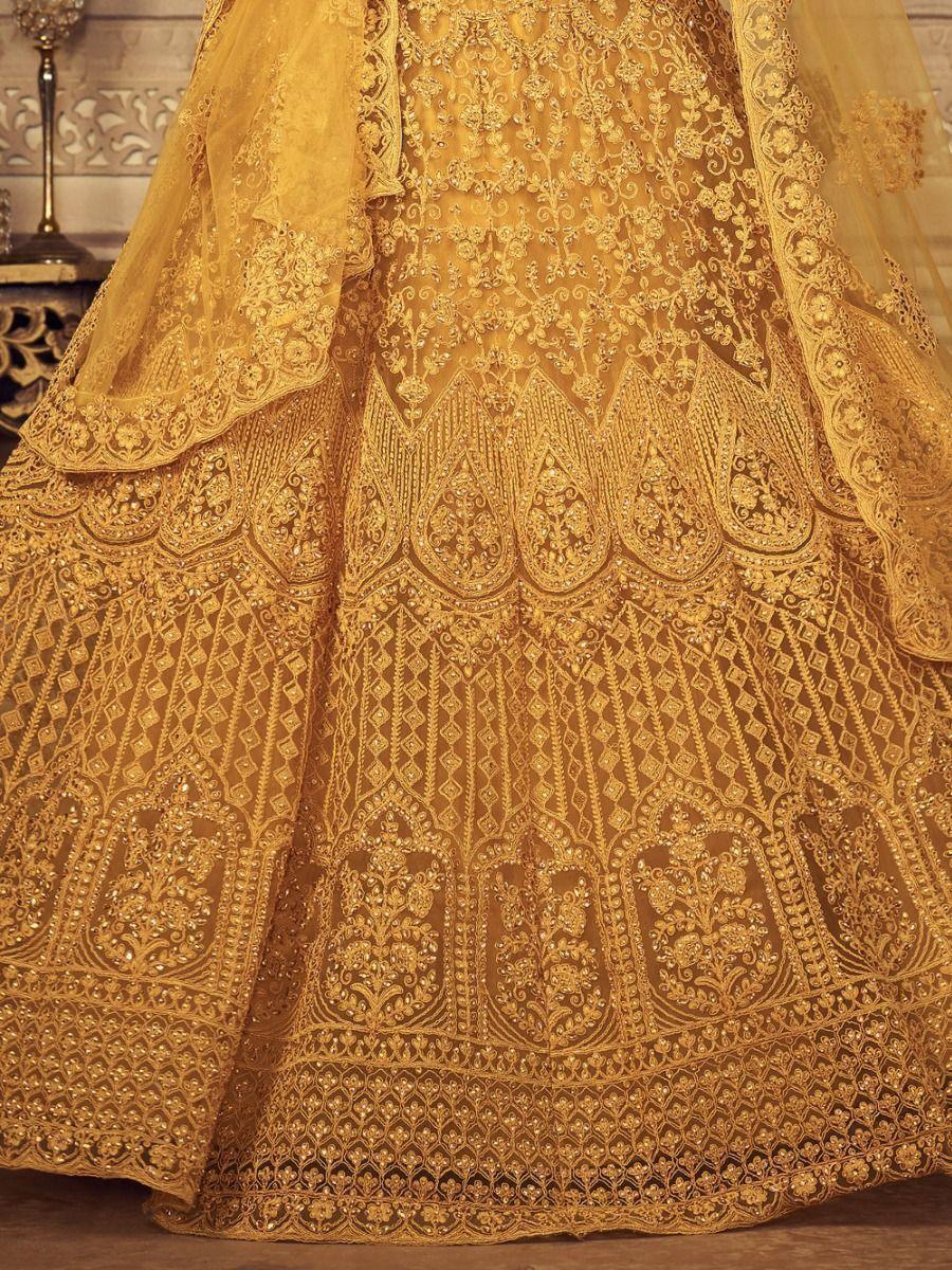 Yellow Net Lehenga Choli | Perfect for Weddings, Receptions, & Engagements