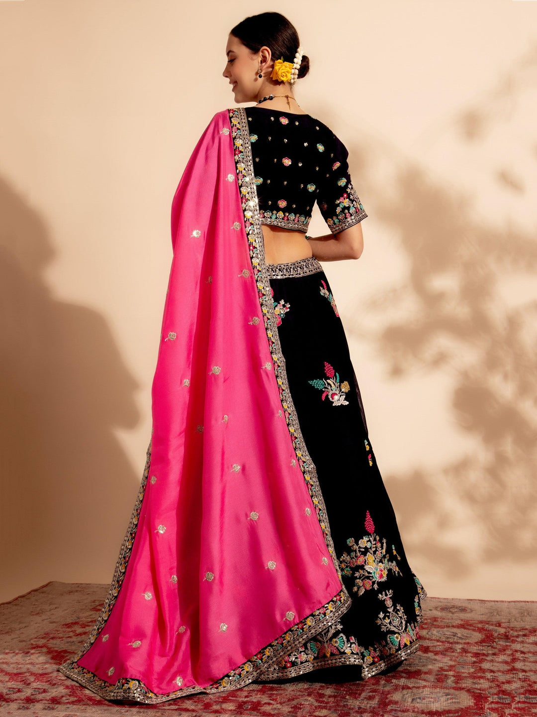 Magnificent Purple Organza Lehenga | Designer Thread Work Choli