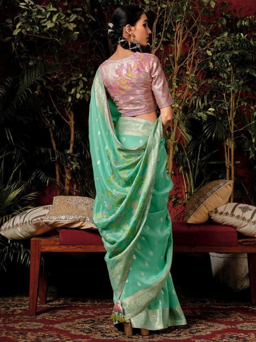 Vibrant color luxurious fabric exclusive attire crafted for elegance and style.