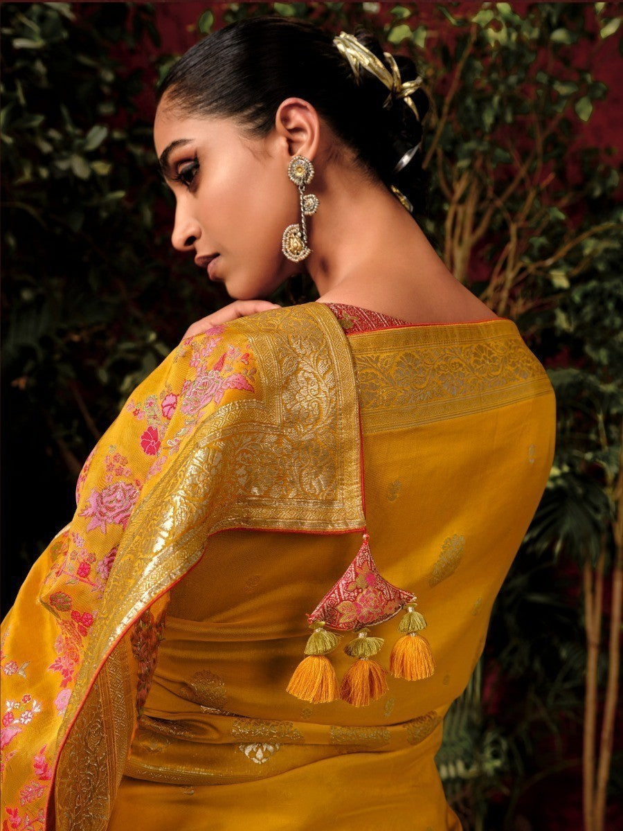 Vibrant color luxurious fabric exclusive attire crafted for elegance and style.