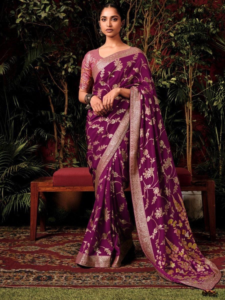 Red silk saree crafted for elegance and style.